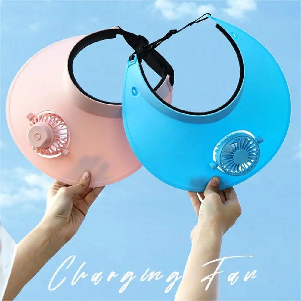 1pc fan cap,Summer sunshade and sunscreen fan, rotatable outdoor USB Power Cord hat fan, summer supplies, Three speed wind speed - Calor Materno