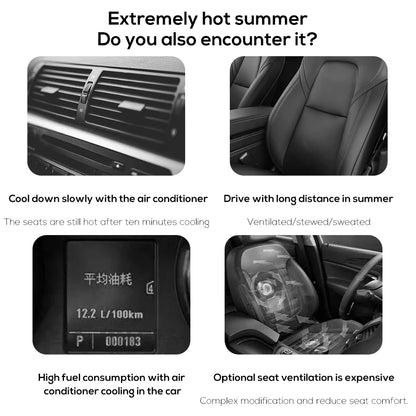 Vissko 3-speed Car Seat Back Cooling Fan USB Fan 360 Degree Rotation Neck Cooler for Summer Car Accessories - Calor Materno