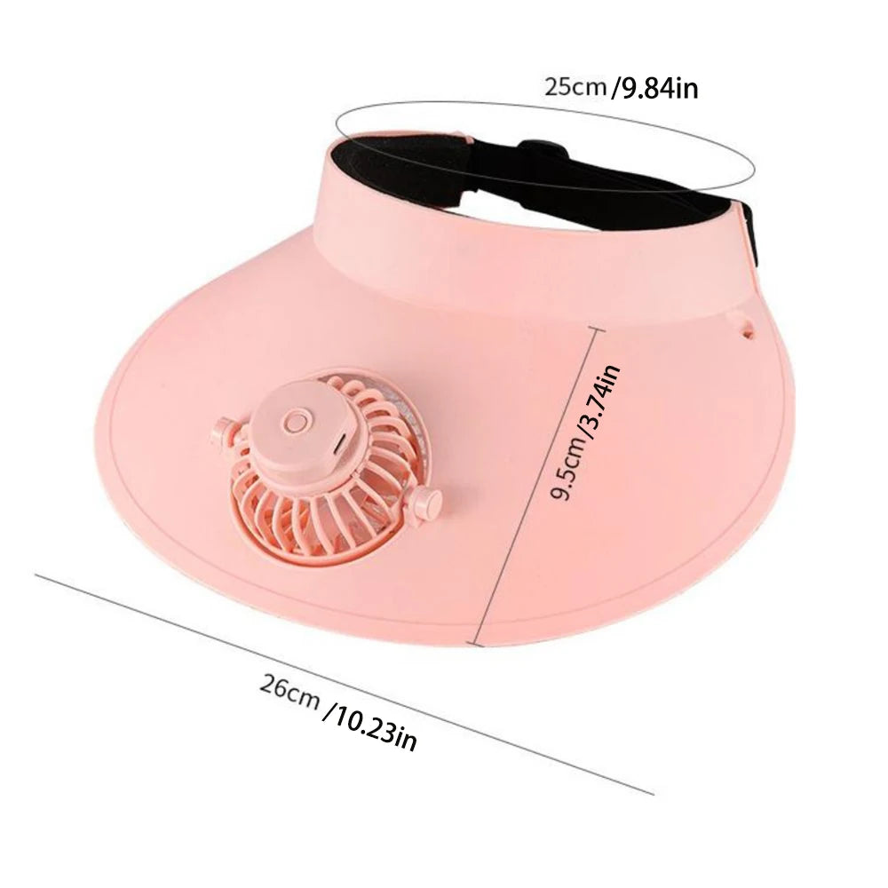 1pc fan cap,Summer sunshade and sunscreen fan, rotatable outdoor USB Power Cord hat fan, summer supplies, Three speed wind speed - Calor Materno